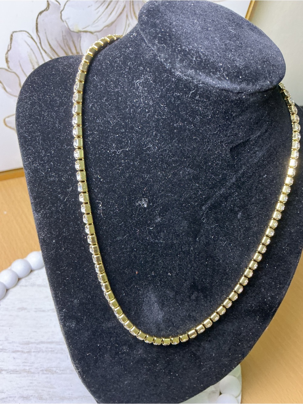 & Other Stories Gold Square Bead Necklace